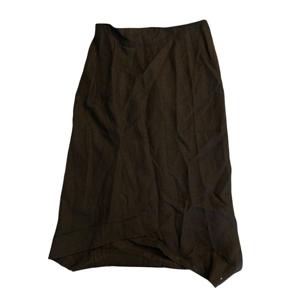 Ivan Grundahl Copenhagen 100% linen skirt lagenlook black women's size 36